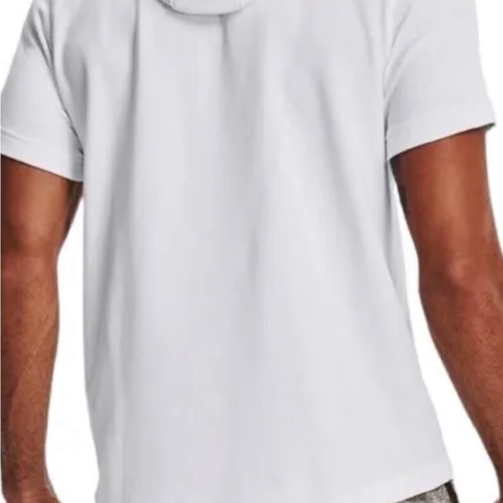 Men's Under Armour Project Rock Terry Short Sleeve Hoodie White 1370465 Size XL - Picture 2 of 3